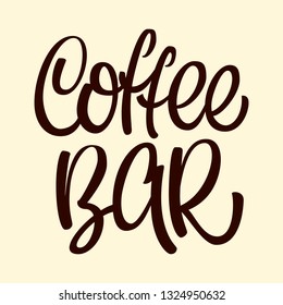 Lettering coffee harmonious composition. Black coffee, coffee bar, coffee time.