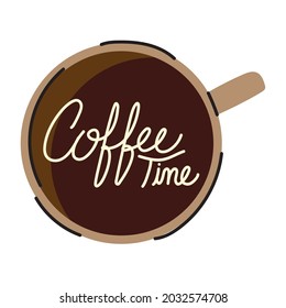 lettering coffee time on cup