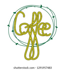 Lettering Coffee. Vector illustration