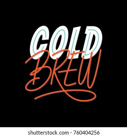 lettering cold brew coffee home decor poster black background