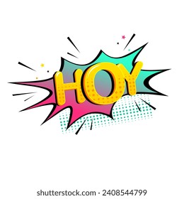 Lettering comic hoy design logo template illustration