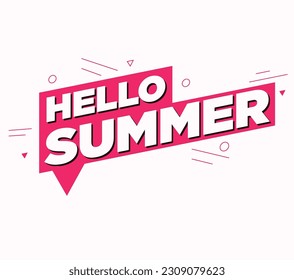 Briefing Komposition von Hello Summer Vacation Stockillustration. Banner-Vorlage, Vektorgrafik