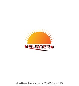 Lettering composition of Summer and abstract shape e symbol with Yellow Theme.