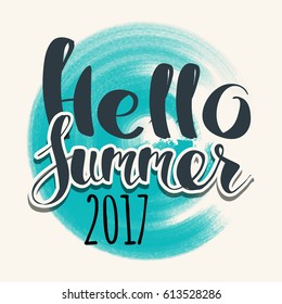 lettering composition of Summer Vacation isolated on color paint background.