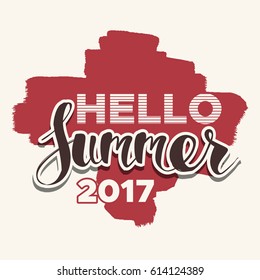 lettering composition of Summer Vacation isolated on color paint background.