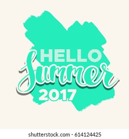 lettering composition of Summer Vacation isolated on color paint background.
