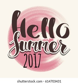 lettering composition of Summer Vacation isolated on color paint background.
