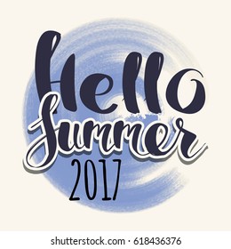 lettering composition of Summer Vacation isolated on color paint background.