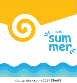 Lettering composition of Summer Vacation. Summer lettering on abstract background