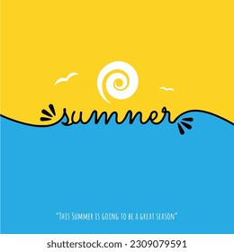 Lettering composition of Summer Vacation stock illustration