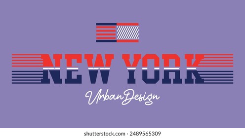 Lettering composition with the word New York. Art for prints on t-shirts, etc.