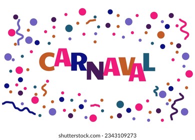 Lettering, Confetti, Invitations for Popular Carnival Party Celebrations.