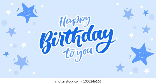 Lettering congratulation happy birthday greeting card poster.