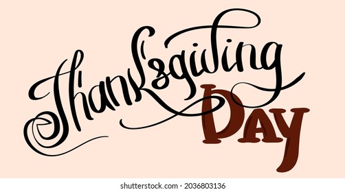 Lettering congratulations on Thanksgiving day, Isolated on a solid background