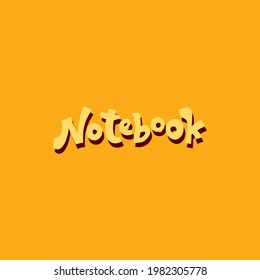 Lettering for the cover of a school notebook in a cartoon style on a yellow background. For use in the printing industry. Vector