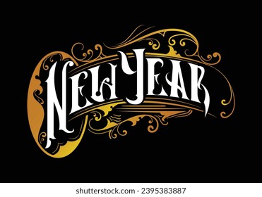 Lettering custom NEW YEAR template design