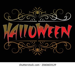 lettering custom word of halloween