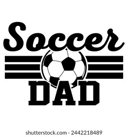 Lettering Dad Fußball Vektor-Illustration auf weißem Hintergrund
