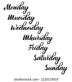 Lettering days of the week 