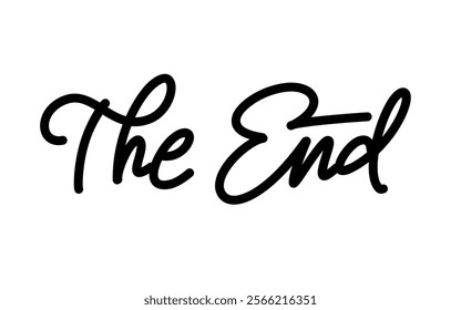 lettering design the end with white background for greeting decoration.