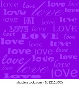 Lettering design. Love pattern words.