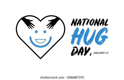 lettering design for National Hugging Day. vector illustration design for banner, poster, tshirt, card.