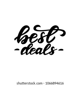 Lettering design with a phrase Best deals, Vector illustration.