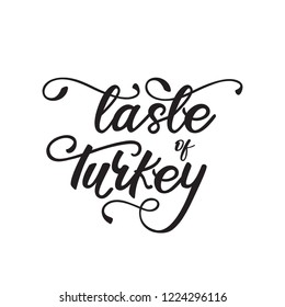 Lettering design "Taste of Turkey". Vector illustration.