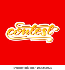 Lettering design with a word Contest, Vector illustration.