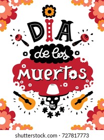 Lettering Dia de los muertos posters, cards and invitations