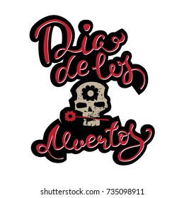  Lettering Dia de los Muertos, Day of the Dead for postcard or poster design