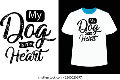 Lettering Dog T-shirt Design Template