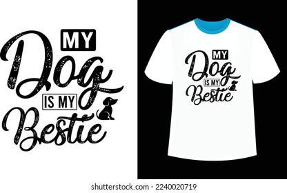 Lettering Dog T-shirt Design Template