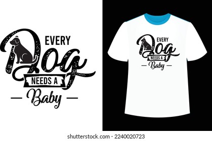 Lettering Dog T-shirt Design Template