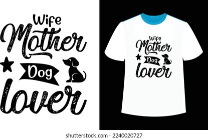 Lettering Dog T-shirt Design Template