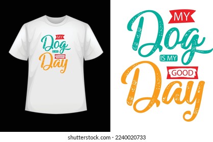 Lettering Dog T-shirt Design Template