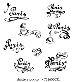 lettering, drawing vector Paris