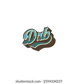 lettering drb baseball style logo