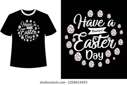 Lettering Easter Day T-shirt Design Template
