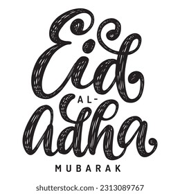 lettering eid al adha o lebaran idul adha