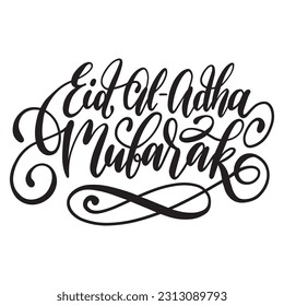 lettering eid al adha o lebaran idul adha