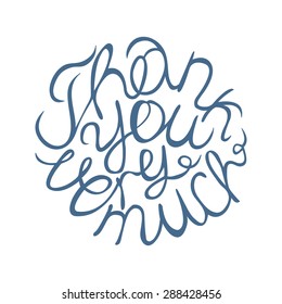 Lettering element in on white background. Thank you very much