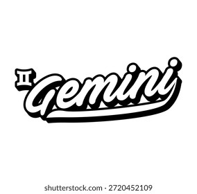 Elemento de letras Simple Zodiac Géminis