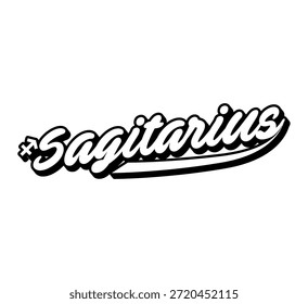 lettering element simple zodiac sagitarius 