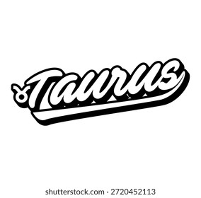 lettering element simple zodiac taurus