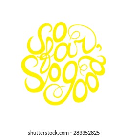 Lettering element in yellow color.  So far so good. Suitable for print and web 