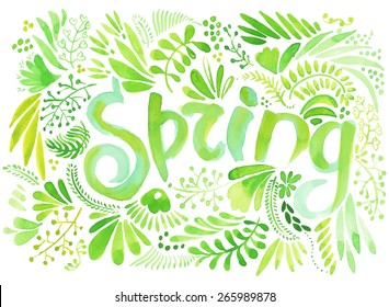 Lettering And Elements About Spring