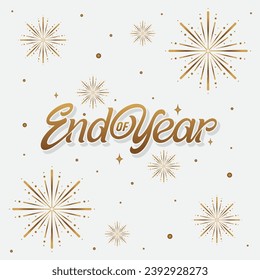 Lettering End of Year Vector, Illustration, Calligraphy Design, Usable for Poster, Banners, Postcards, Wallpaper, Gifts etc