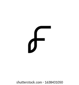 Lettering F Letter Logo design vector. Illustration of F Logotype
