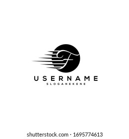 Lettering F logo design vector art